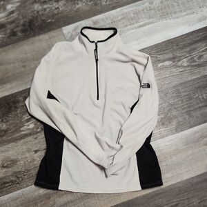 The North Face White and Black Fleece Pullover